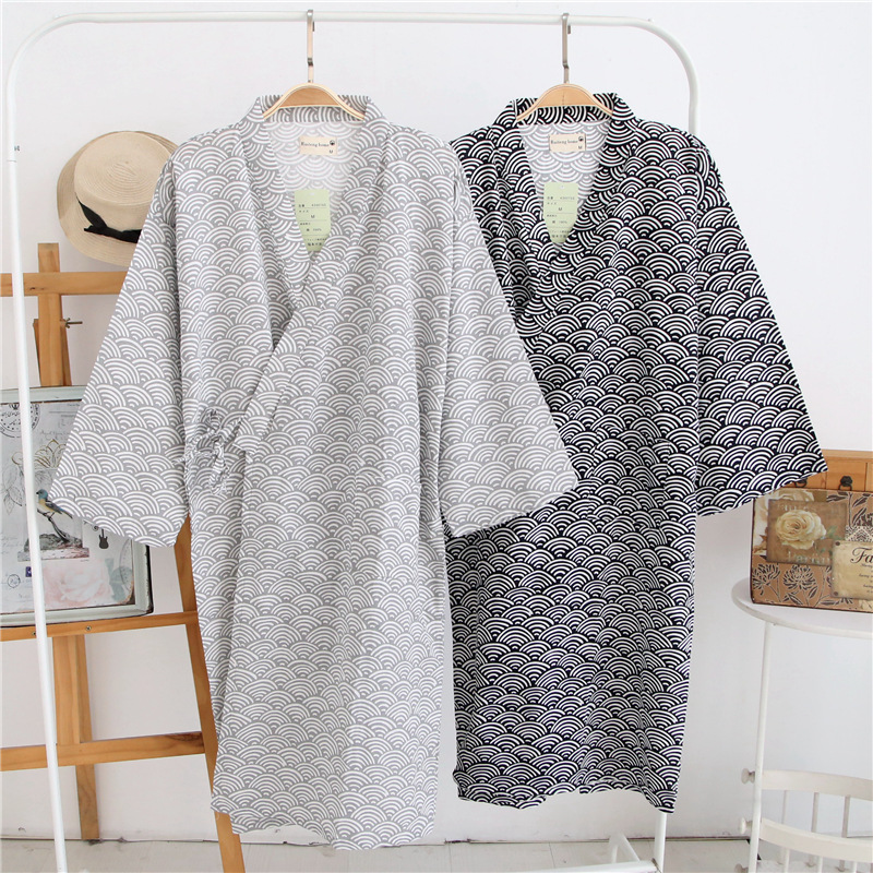 Kimono Yukata Cotton - 2026 New Men's 100% Cotton Gauze