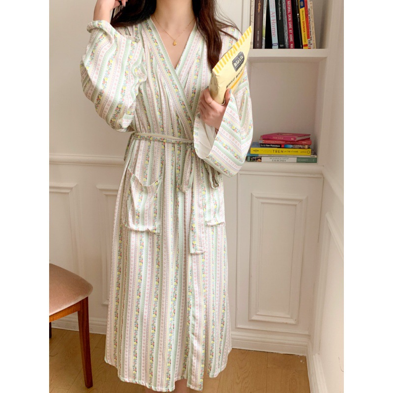 Kimono Yukata Cotton - Korean Ins Kimono Robe Pajamas Female
