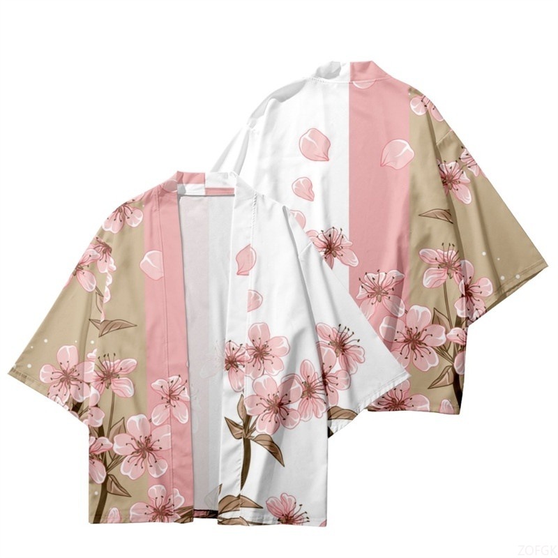 Kimono Yukata Cotton - Summer Women Flower Print Kimono Men