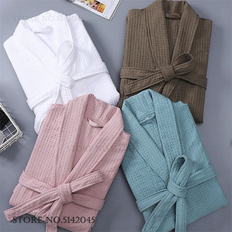 Kimono Yukata Cotton - Waffle Cotton Couple Long Robe Kimono