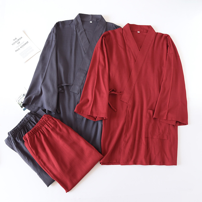 2 Pieces Men Japanese Traditio - Kimono Yukata Cotton recension och pris