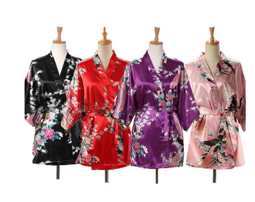 Lace Up Woman Peacock Print Ja - Kimono Yukata Cotton recension och pris