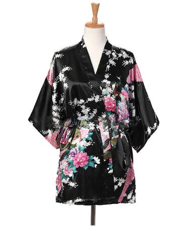 Lace Up Woman Peacock Print Ja - Kimono Yukata Cotton recension och pris