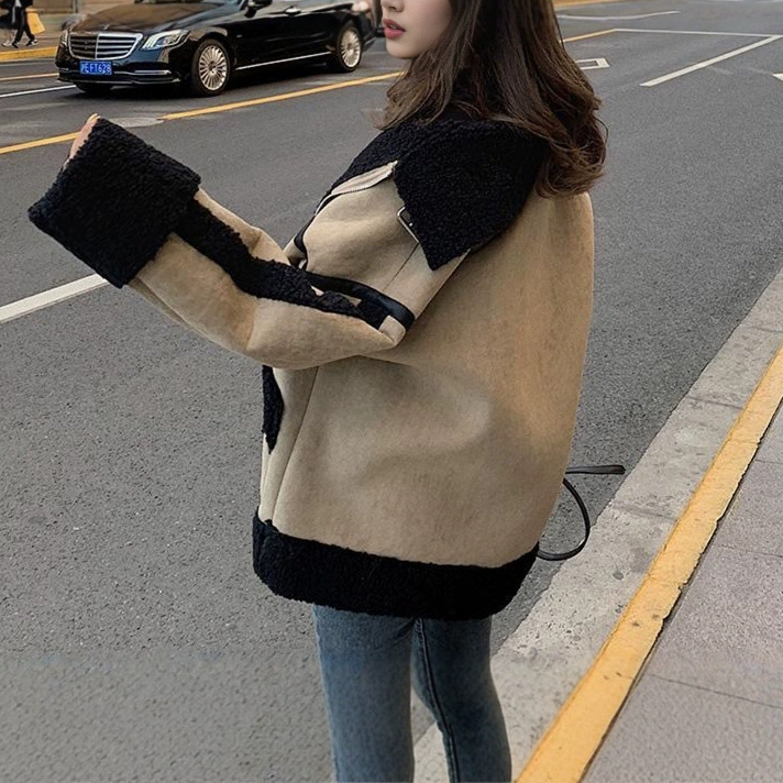 Lamb Wool Jacket Coats Woman K - Japanese Women Lifestyle recension och pris