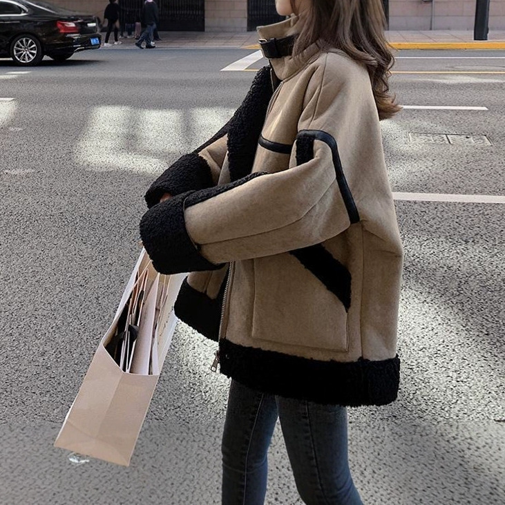 Lamb Wool Jacket Coats Woman K - Japanese Women Lifestyle recension och pris