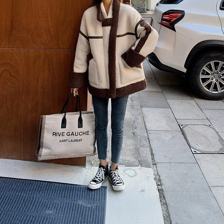 Lamb Wool Jacket Coats Woman K - Japanese Women Lifestyle recension och pris