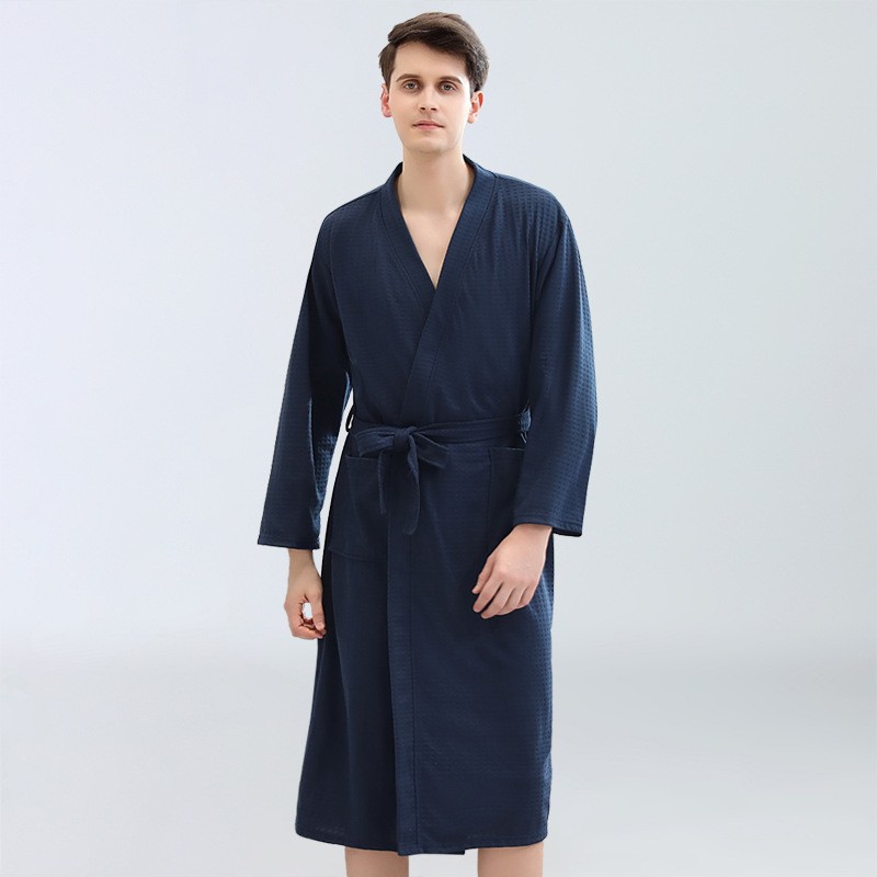 Men's Waffle Bathrobes Sauna C - Kimono Yukata Cotton recension och pris