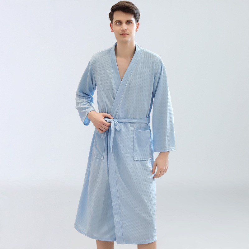 Men's Waffle Bathrobes Sauna C - Kimono Yukata Cotton recension och pris