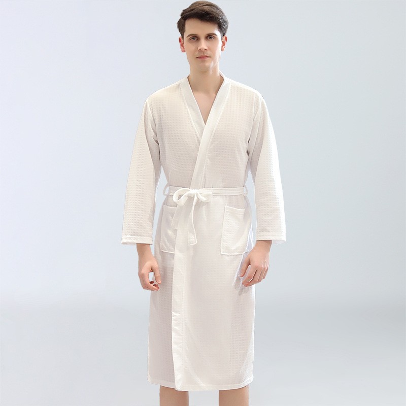 Men's Waffle Bathrobes Sauna C - Kimono Yukata Cotton recension och pris