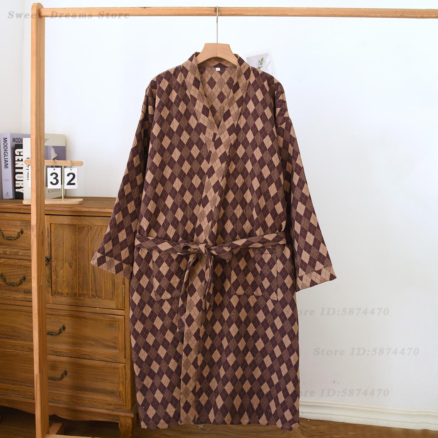 Cotton Coupe Robe Sleepwear Ma - Kimono Yukata Cotton recension och pris