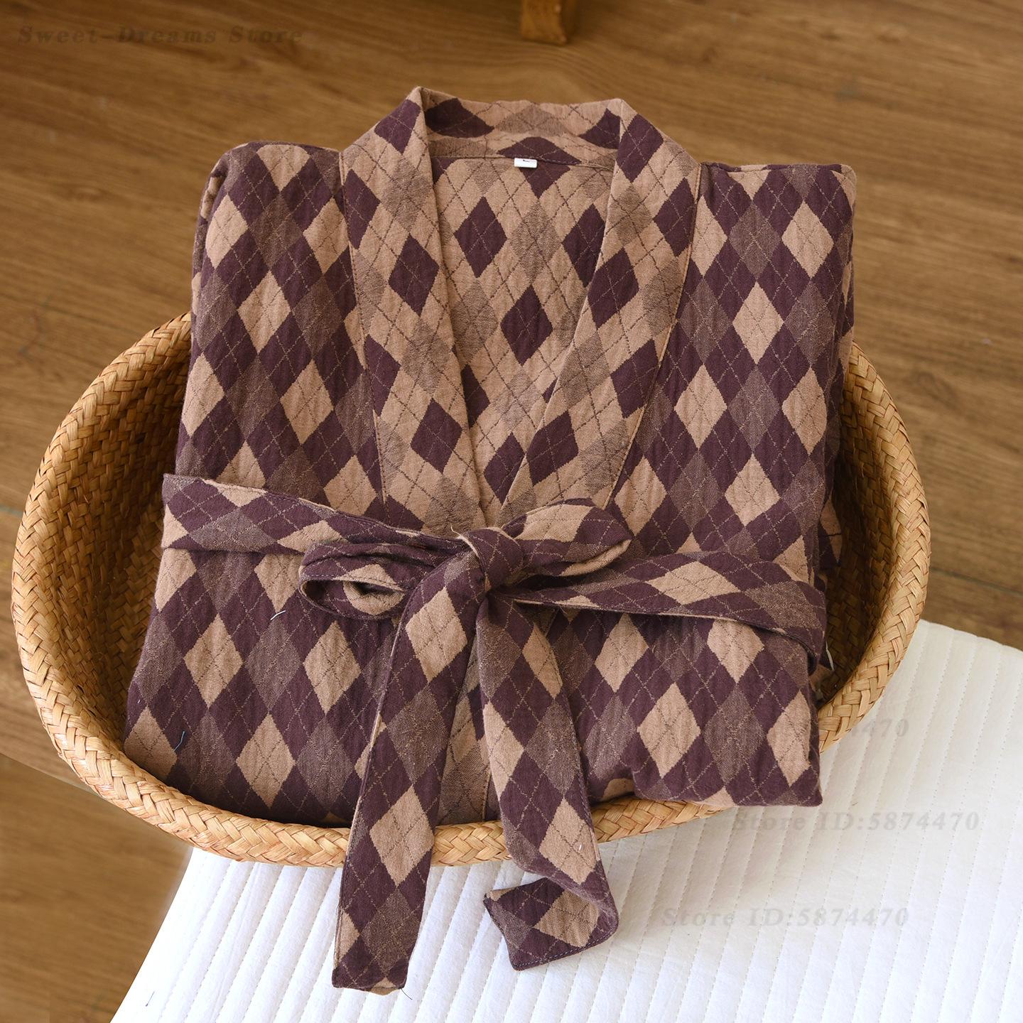 Cotton Coupe Robe Sleepwear Ma - Kimono Yukata Cotton recension och pris