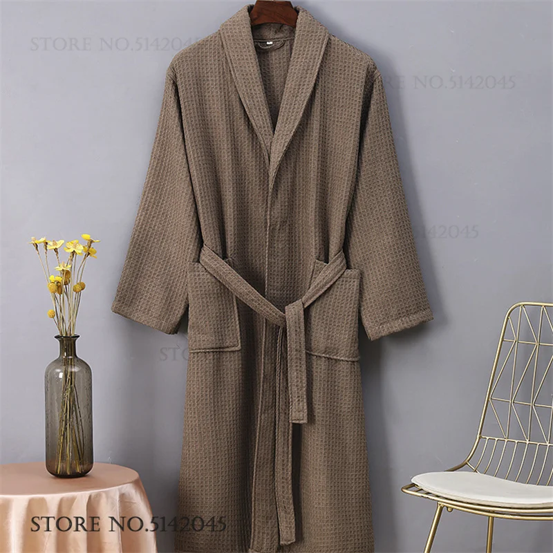 Waffle Cotton Couple Long Robe - Kimono Yukata Cotton recension och pris