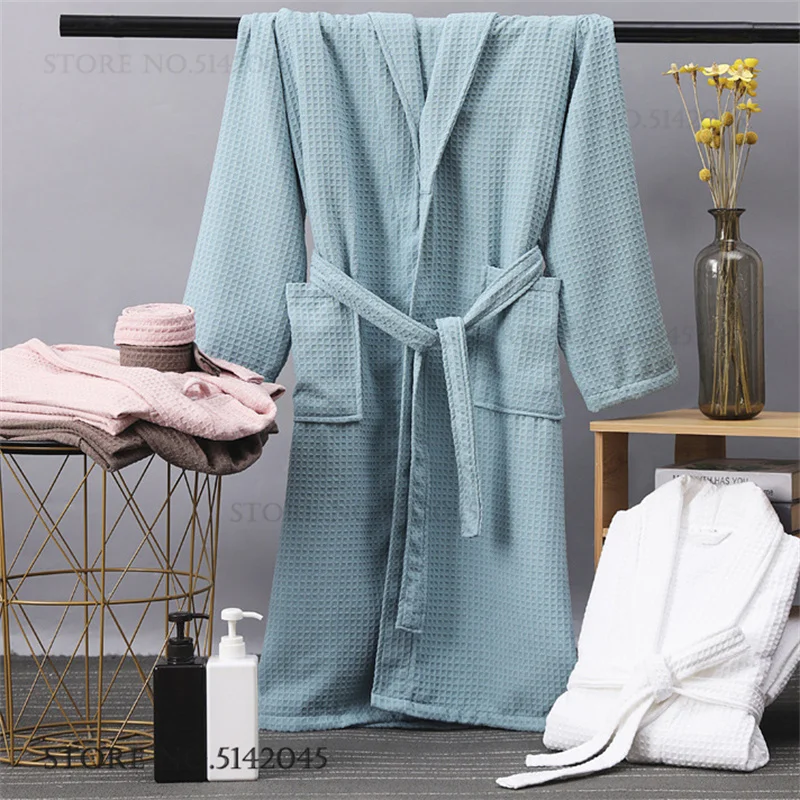 Waffle Cotton Couple Long Robe - Kimono Yukata Cotton recension och pris
